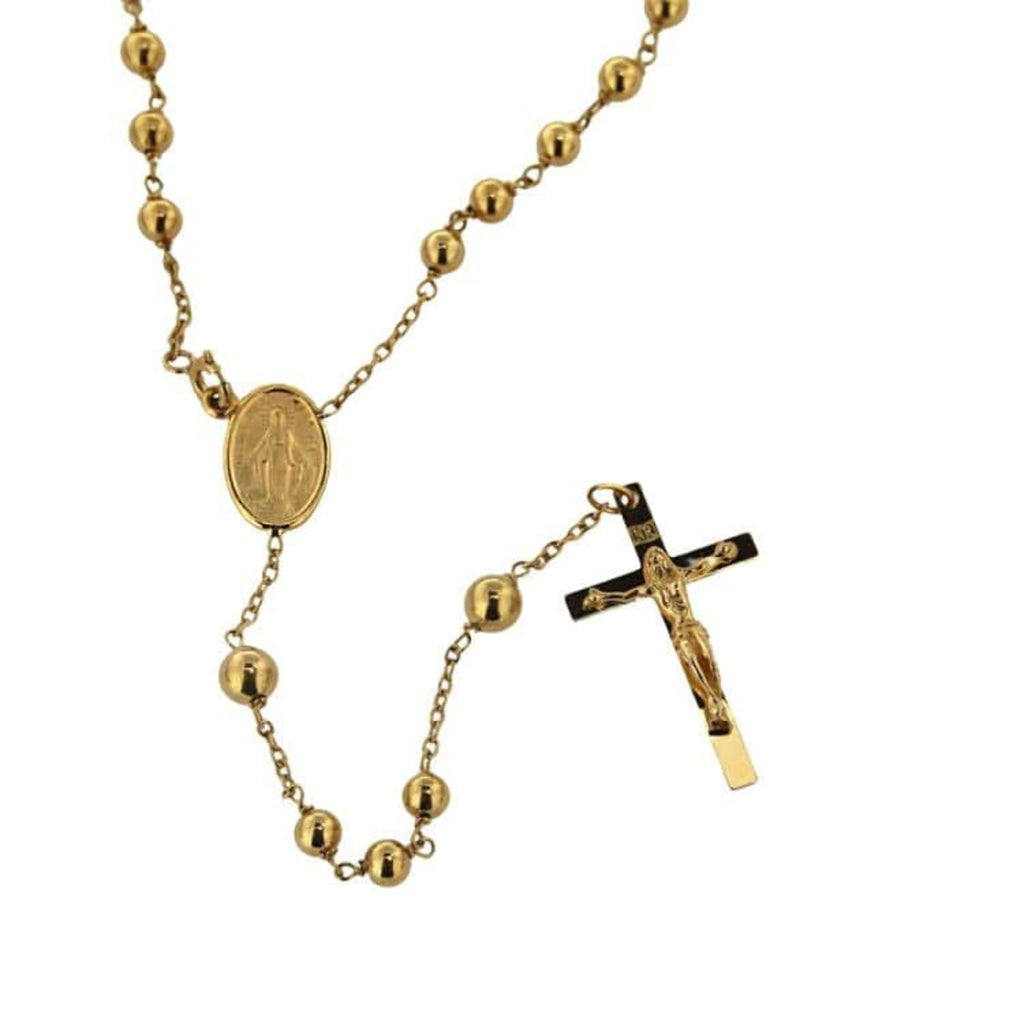 22 inches Solid Gold Rosary Necklace C1064