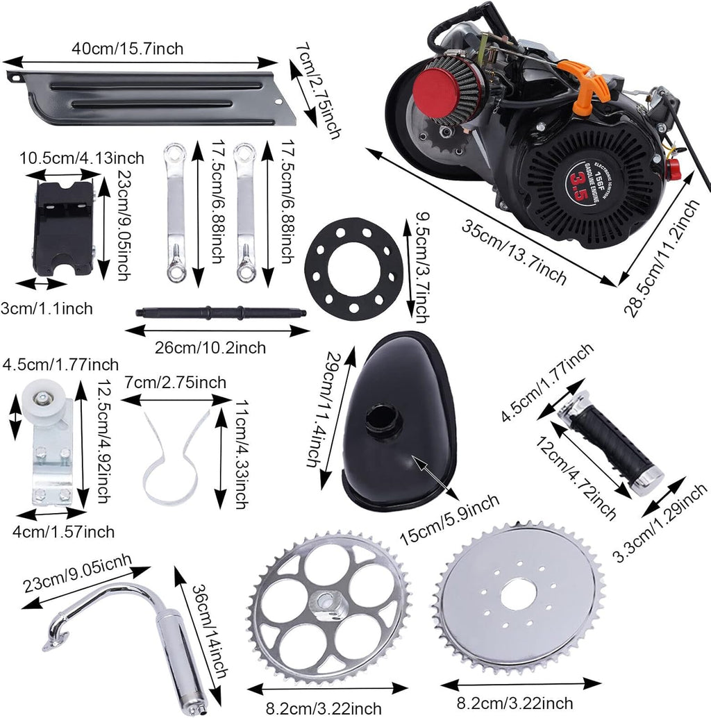 4 Stroke 100cc Single Cylinder Motor Engine Gas Motorized Bicycle DIY Kit 3HP Z40978
