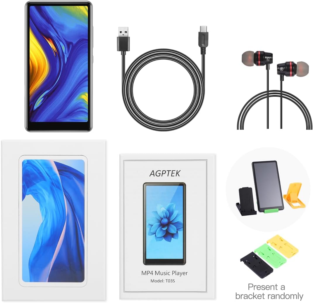 5 inch MP3 Player with Bluetooth and WiFi, Full Touch Screen 16GB MP4 Player with Speaker, FM Radio G130023