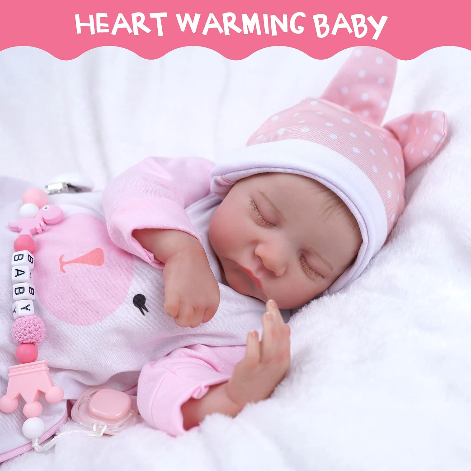 17-Inch Soft Cloth Body Realistic Newborn Baby Dolls with Toy Accessories T614