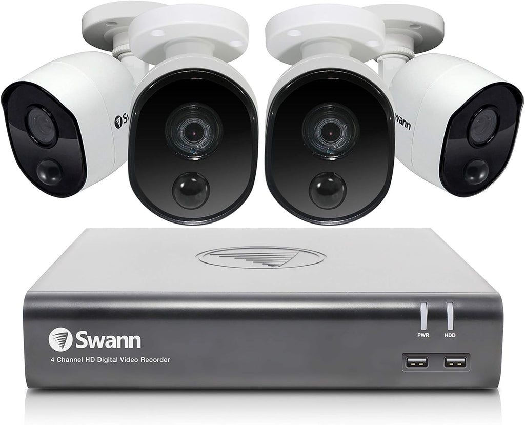 4 Channel 4 Bullet Cameras 1080p HD DVR Wired Surveillance System with 1TB HDD T3635
