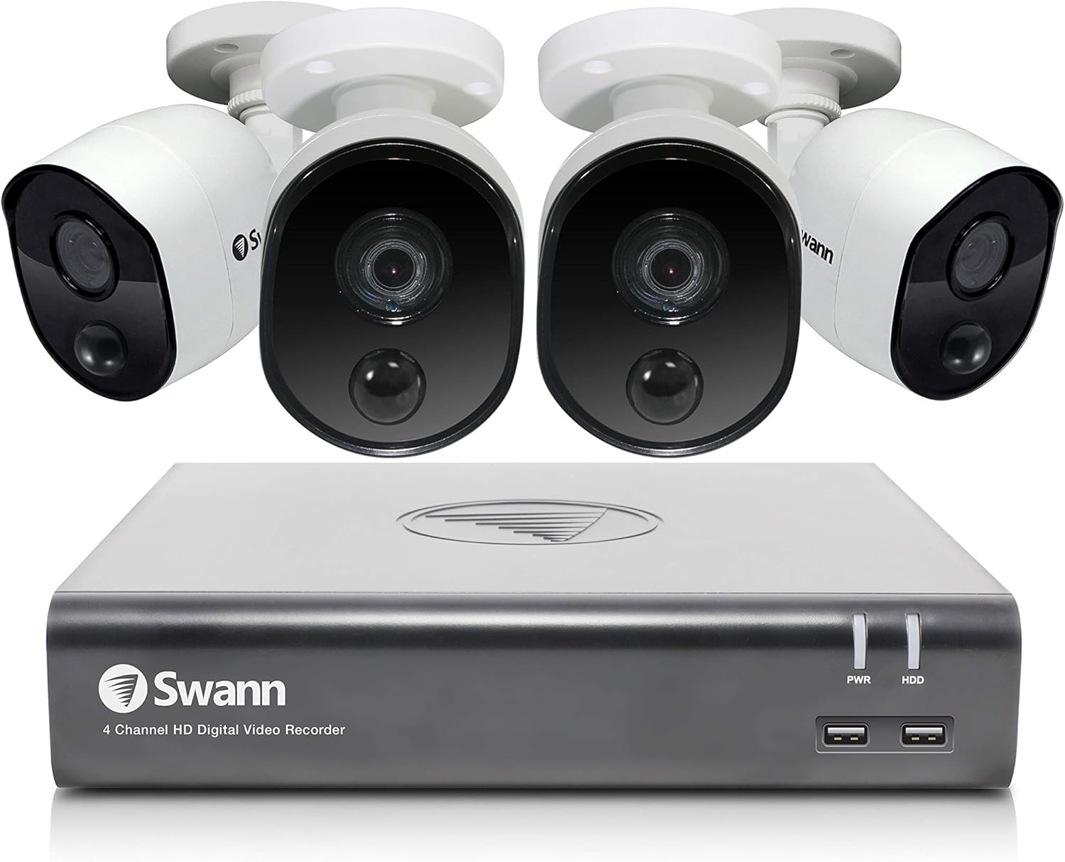 4 Channel 4 Bullet Cameras 1080p HD DVR Wired Surveillance System with 1TB HDD T3635