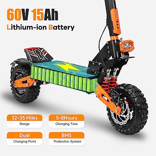 60V 15/30Ah Battery 11" Off-Road Tire Electric Scooter T74320