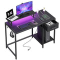 55 inch Rustic Brown Computer Desk with Drawers and Monitor Stand N17591