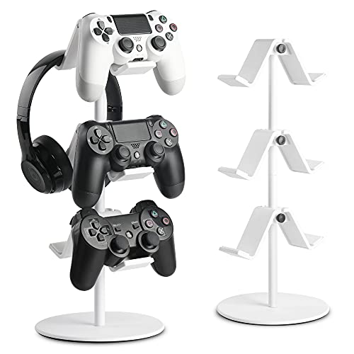 3 Tier Controller Stand with Headphone Holder, Smart Black P52716