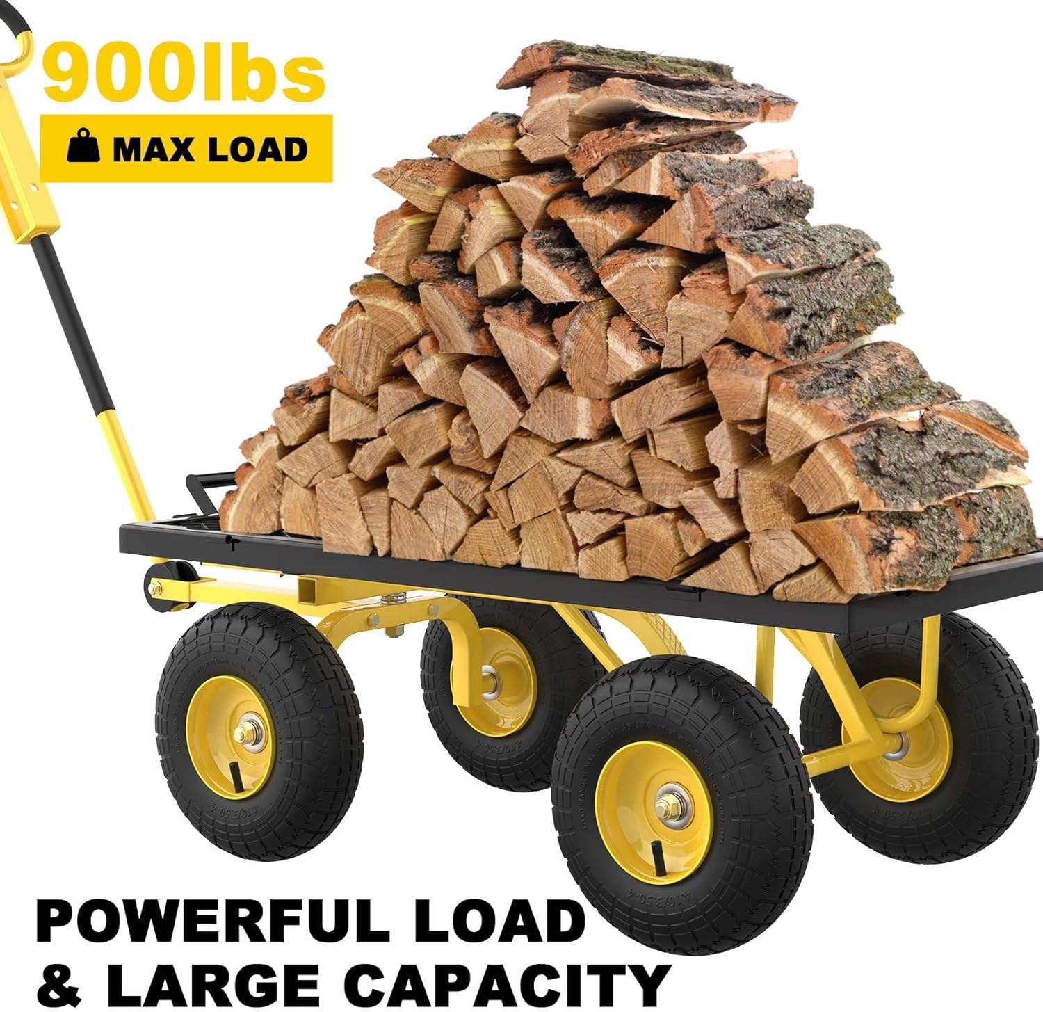 Heavy Duty 900 Lbs Capacity Mesh Steel Folding Garden Dump Cart with Removable Sides X252849