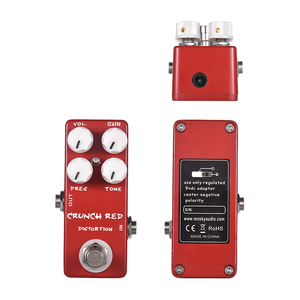 CRUNCH RED Distortion Guitar Effect Pedal X4693