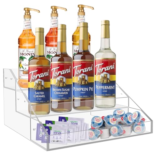 3 Tier 12 Bottles Acrylic Coffee Syrup Rack Organizer Q4571