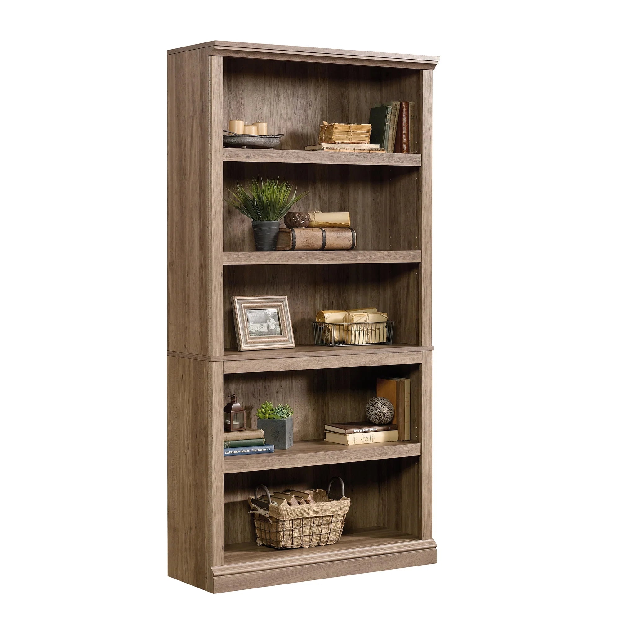 Chalked Chestnut 5-Shelf Bookcase Z893