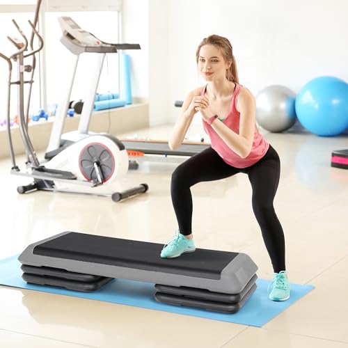 43'' Adjustable Fitness Stepper with 4 Stackable Risers J19957