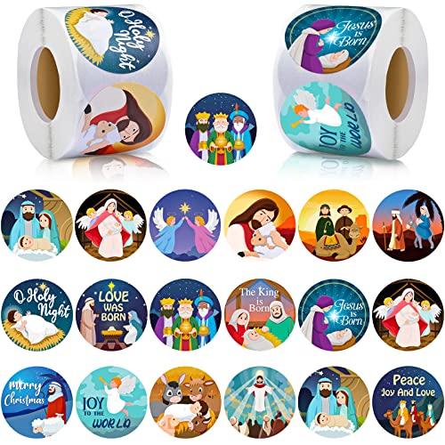 800 Pcs Christmas Religious Stickers, 16 Designs V13972