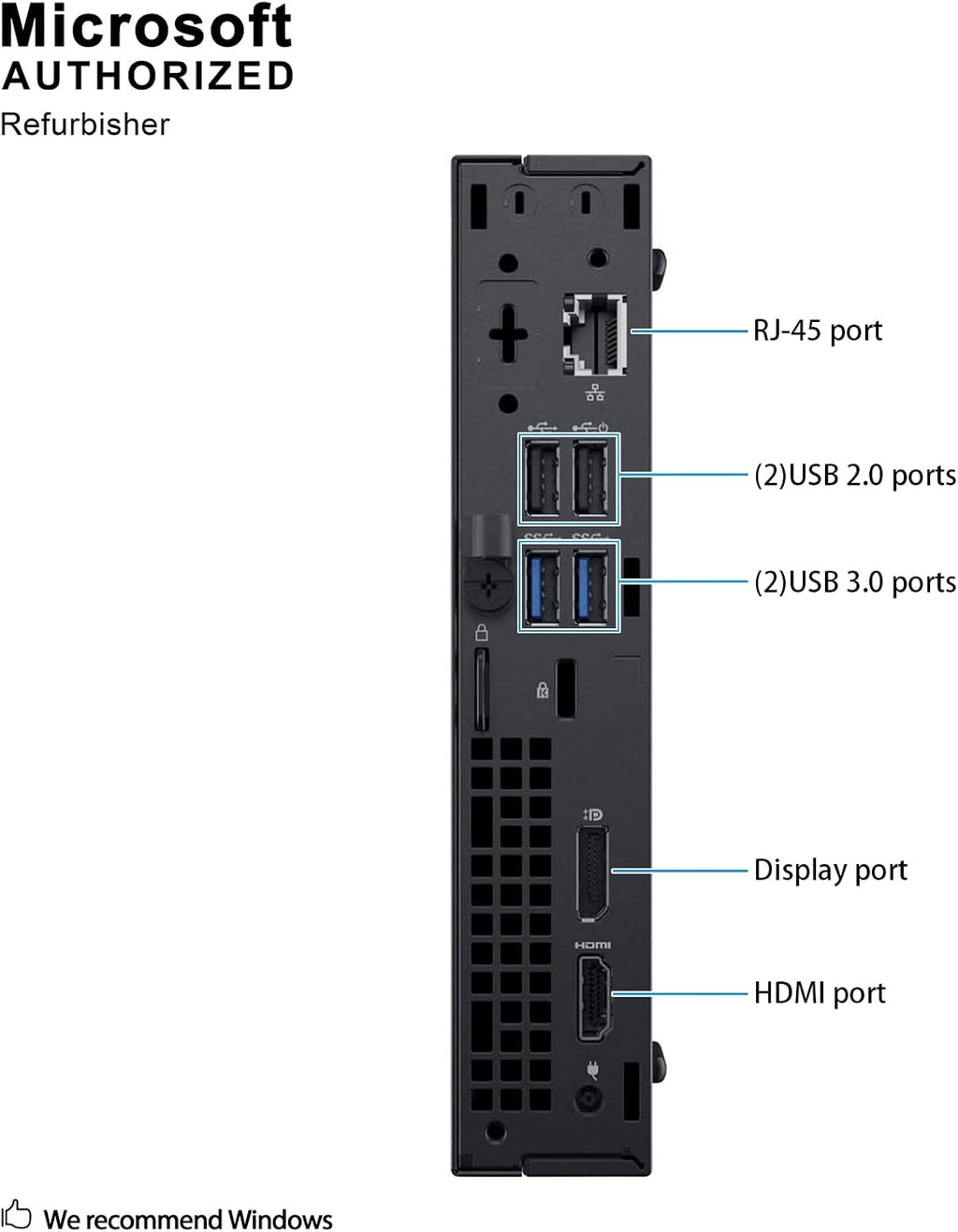 Micro PC with Intel Core i5-8500T 2.1 GHz Hexa-core, 8GB RAM, 256GB SSD, Windows 10 Pro 64-bit H303