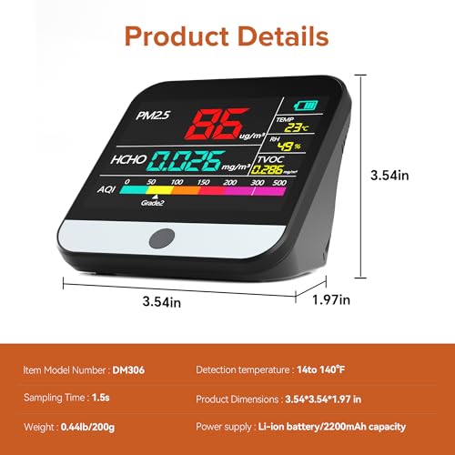 13 in 1 Air Quality Monitor with Beep Alarm G678015