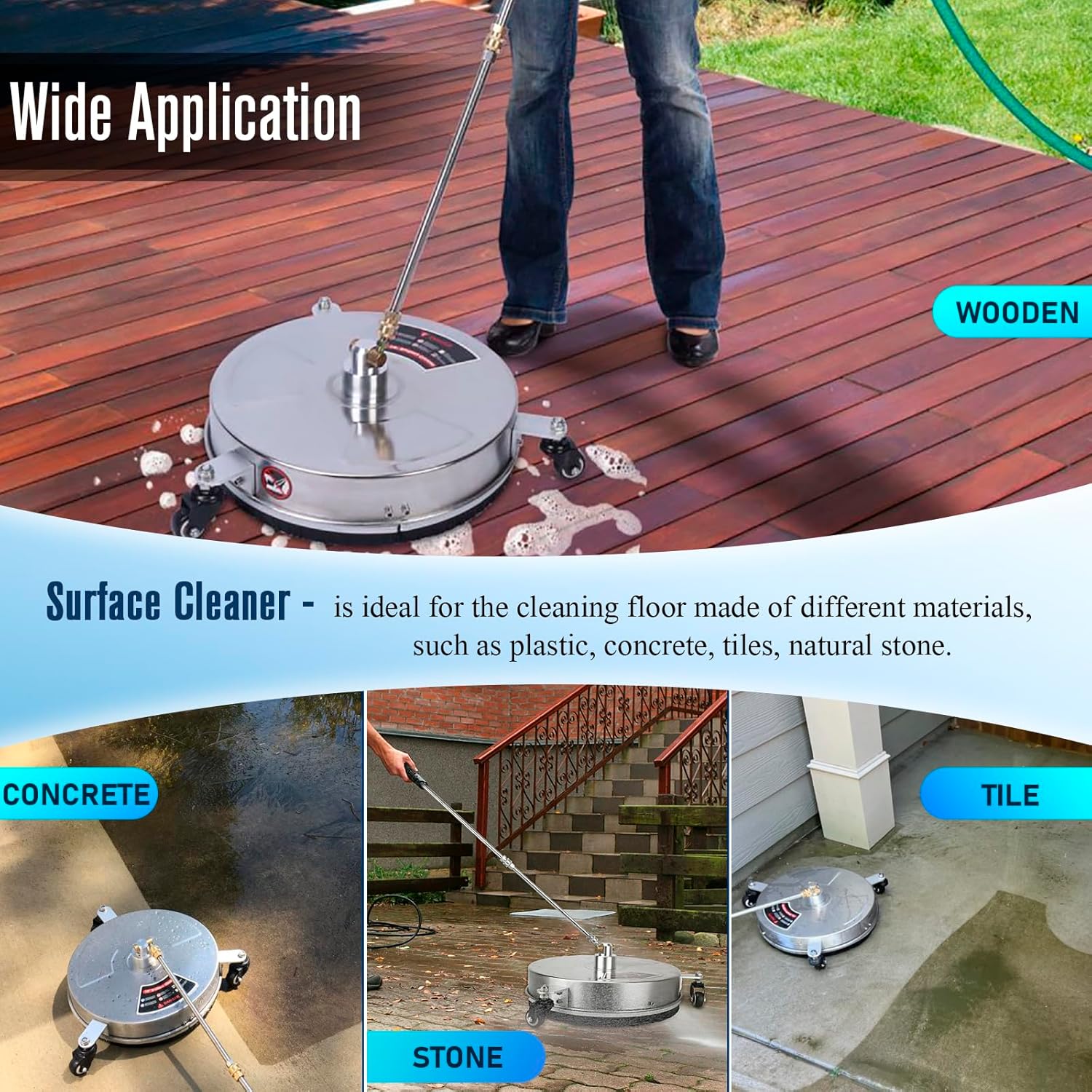 15 inch Surface Cleaner with 3 Wheels 4000 PSI T71376