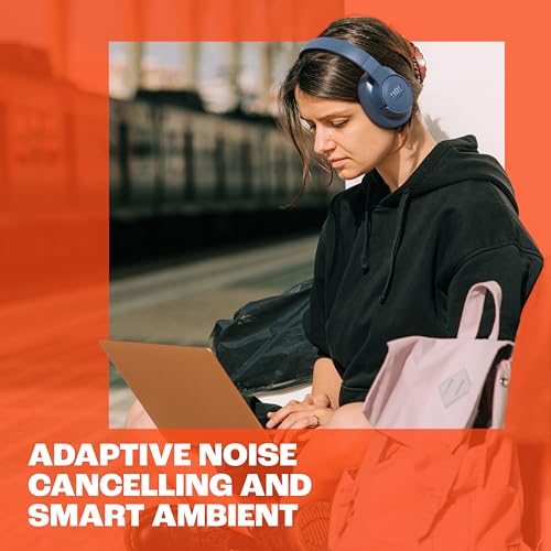 Adaptive Noise Cancelling Wireless Over-Ear Headphones (Black) N404