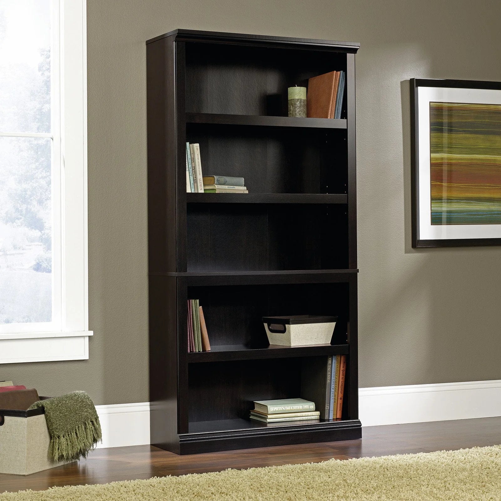 Chalked Chestnut 5-Shelf Bookcase Z893