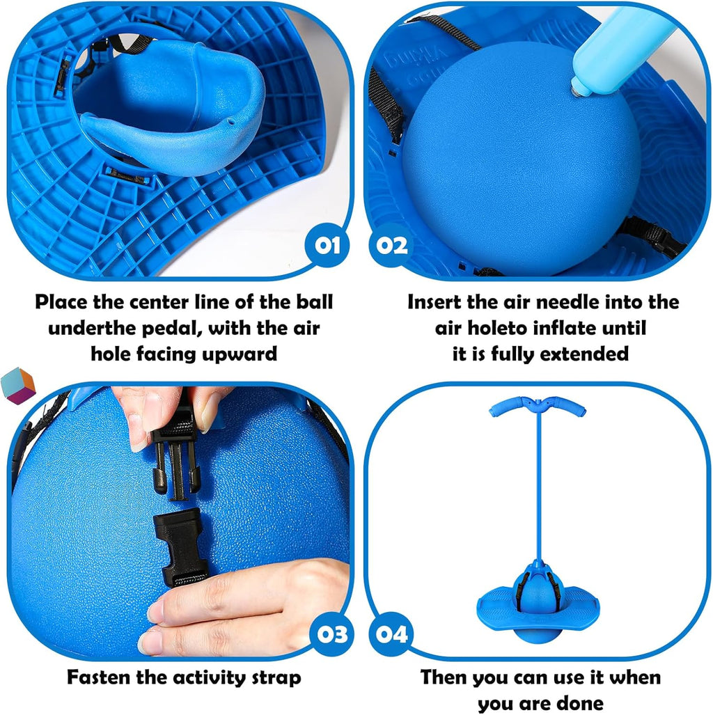 Blue Pogo Stick with Handle and Ball Pump K1193