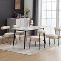 Beige Linen Fabric Dining Chairs Set of 2 R95021