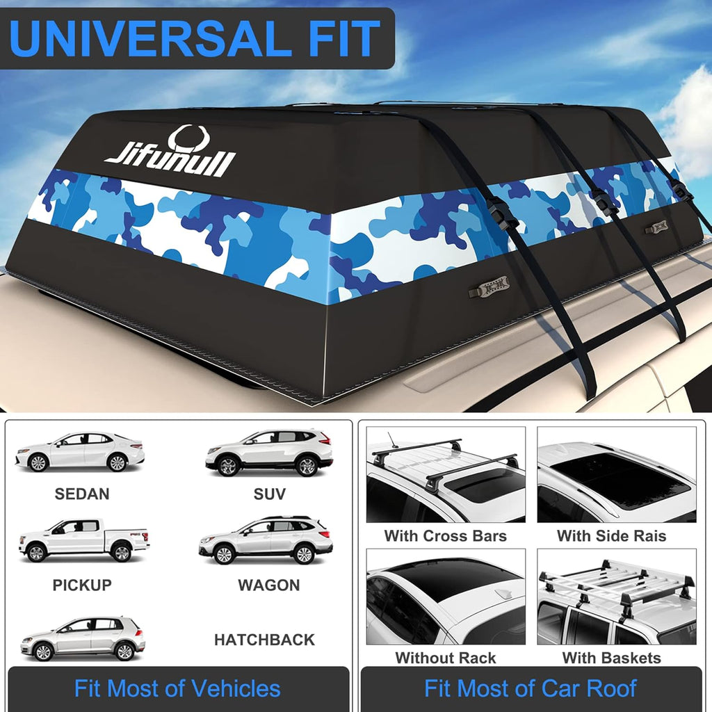21 Cubic Feet Waterproof PVC Roof Rack Cargo Carrier with Anti-Slip Mat V645814