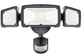 38W 4200LM 6000K IP65 Waterproof 3 Head LED Motion Sensor Flood Lights Black J9896