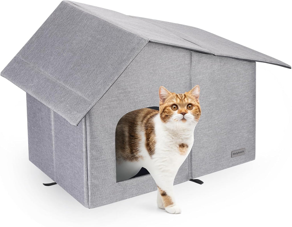 Outdoor Cat House Weatherproof Collapsible with Soft Warm Mat (20''*13''*16'') F999