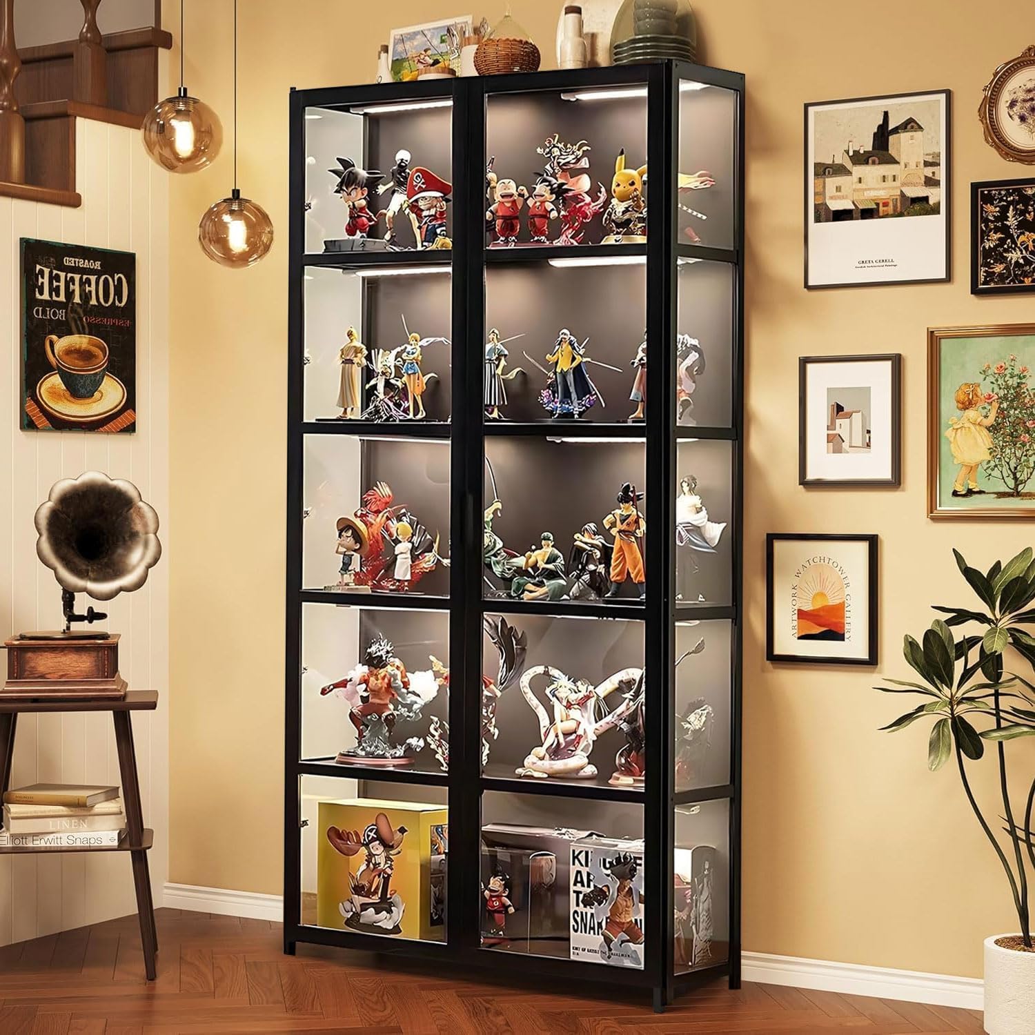 5-Tier Curio Display Cabinet with Acrylic Glass Door N50159
