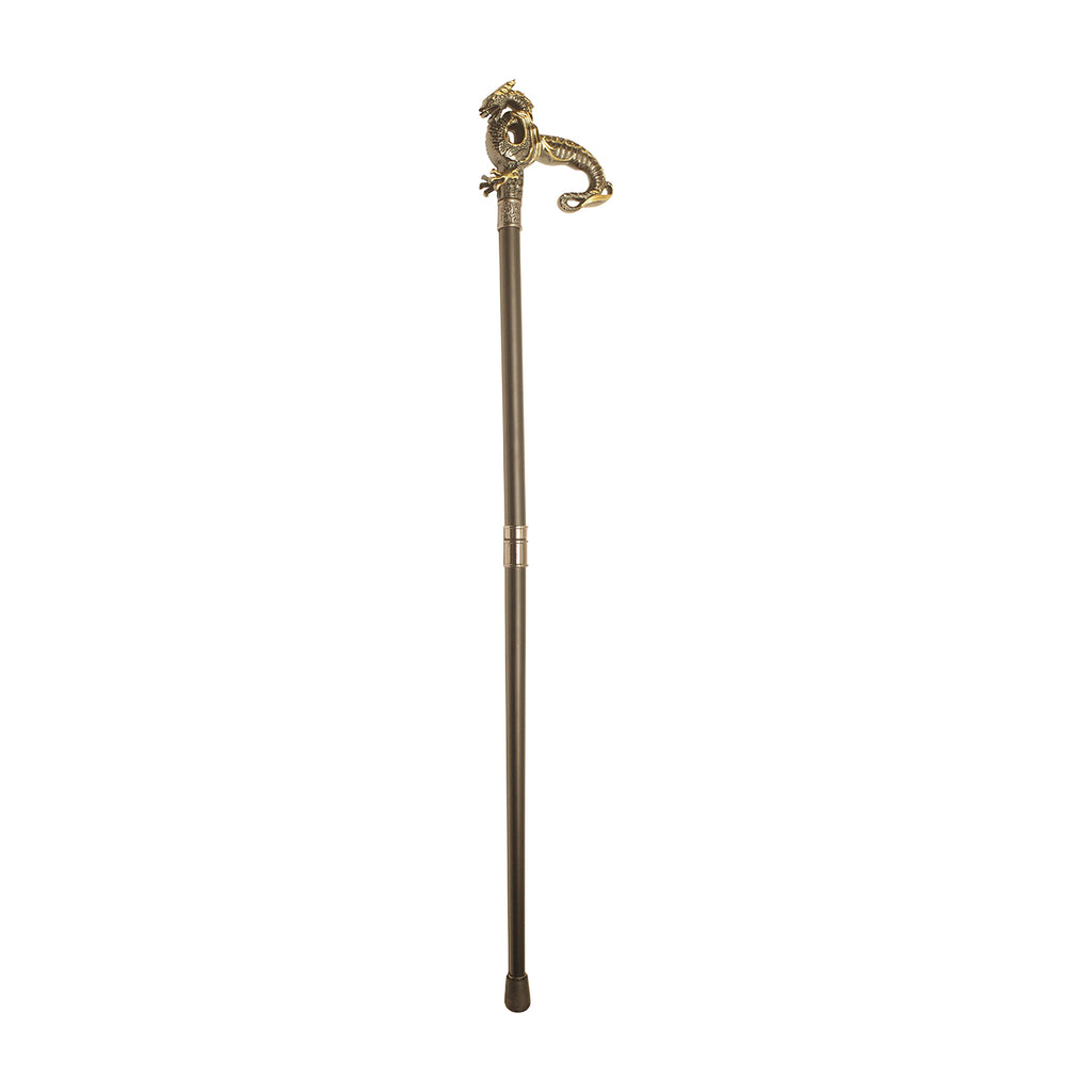 Silver Gold Metal Cane 2pc Steel Shaft Walking Stick Q925092