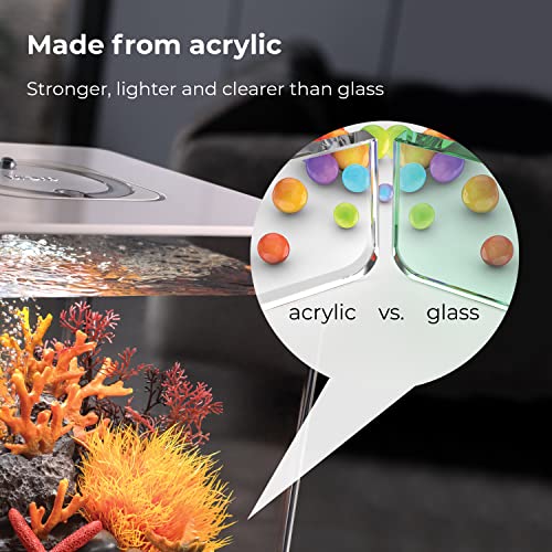Black Acrylic 8-Gallon Aquarium with LED Lights H596