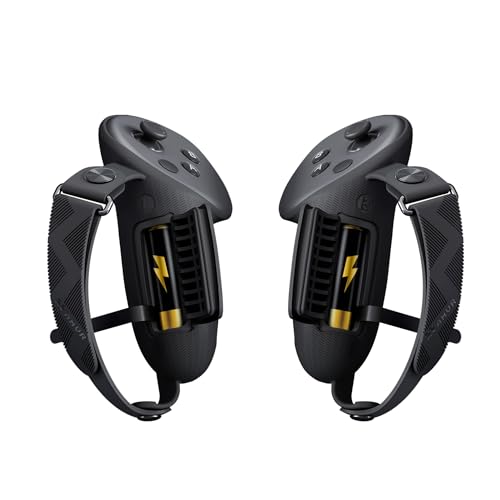 Upgraded Controller Grips Cover with Battery Opening Cover and Knuckle Straps Protector O26758