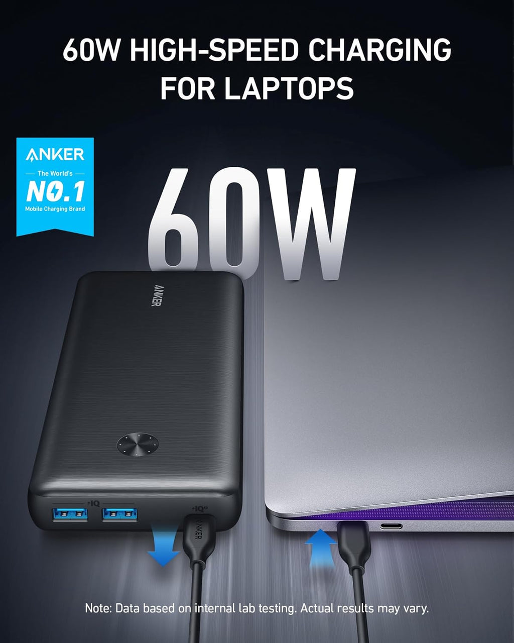 Portable Charger 25,600 mAh 65W PD Wall Charger Battery Pack I882590