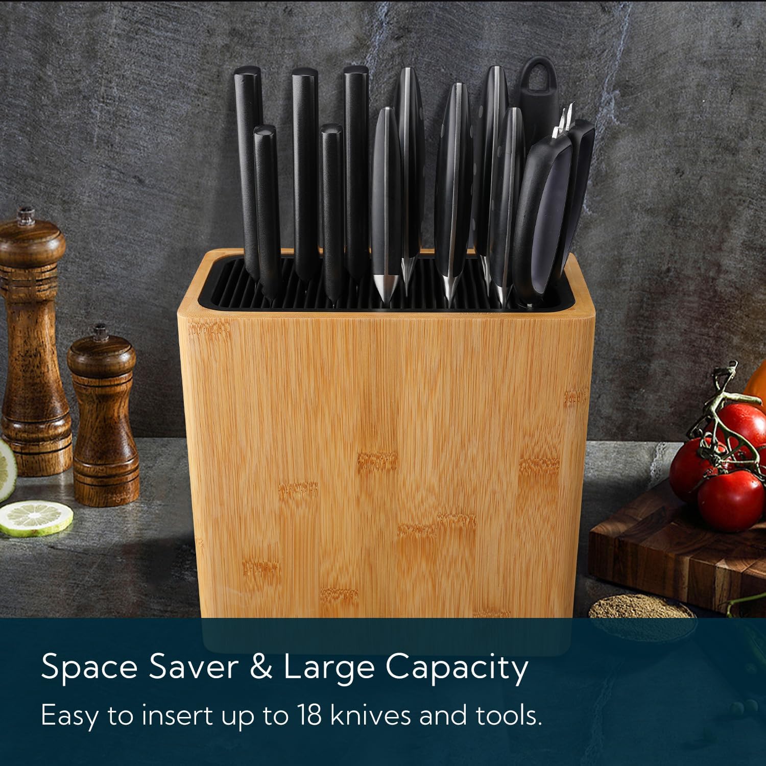 XL Bamboo Knife Block Holder with 8 Slots N87488