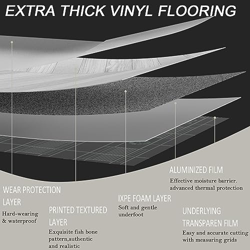Light Wood Peel and Stick Vinyl Flooring Roll 23"x 393" 64 Sq.Ft I484