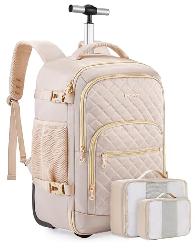 Black 17 Inch Rolling Backpack with Wheels A389