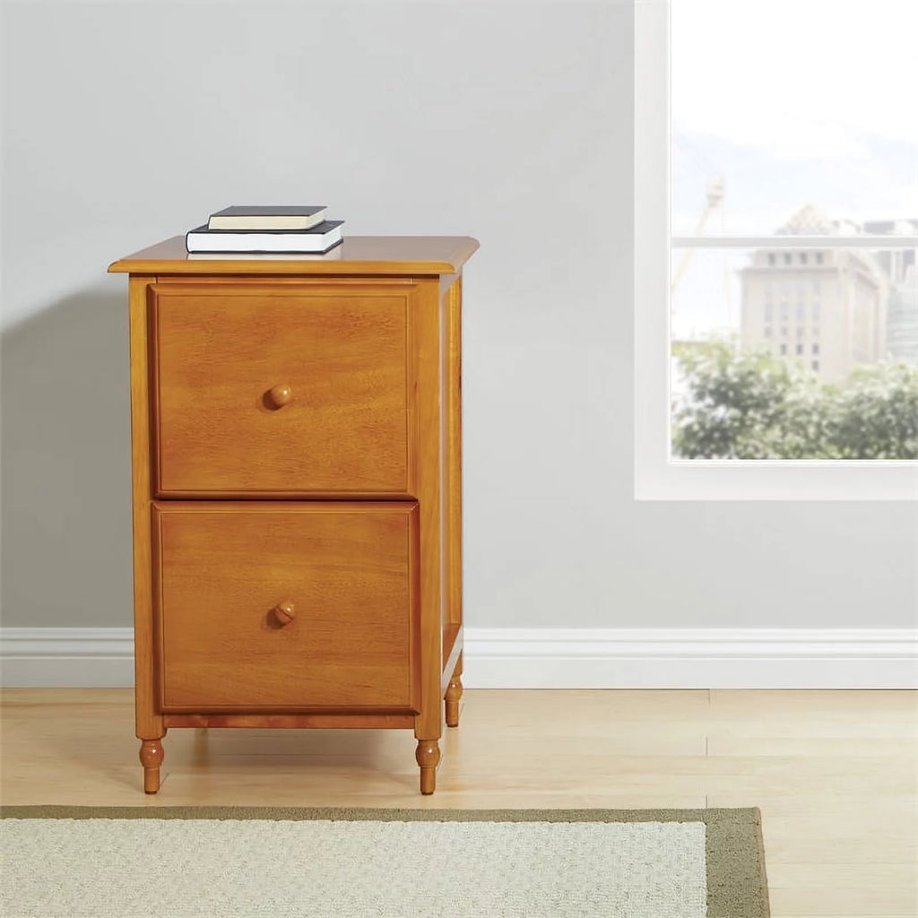 2 Drawer Wood File Cabinet in Antique Cherry D713
