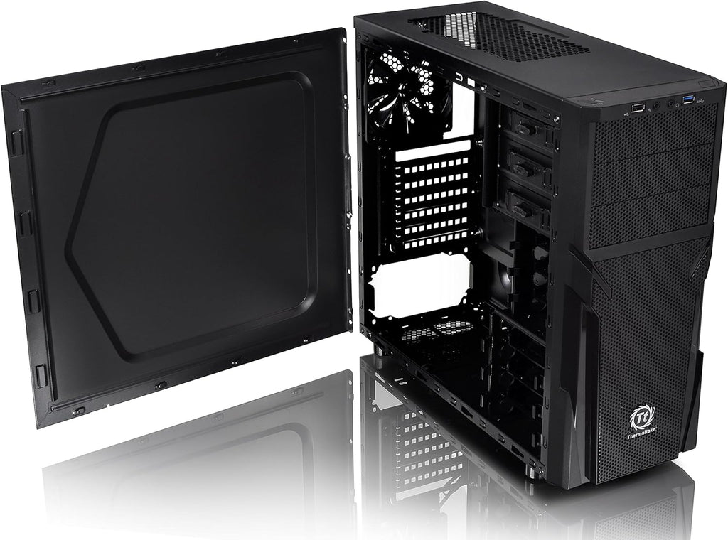 Black SPCC ATX Mid Tower Computer Chassis X208797