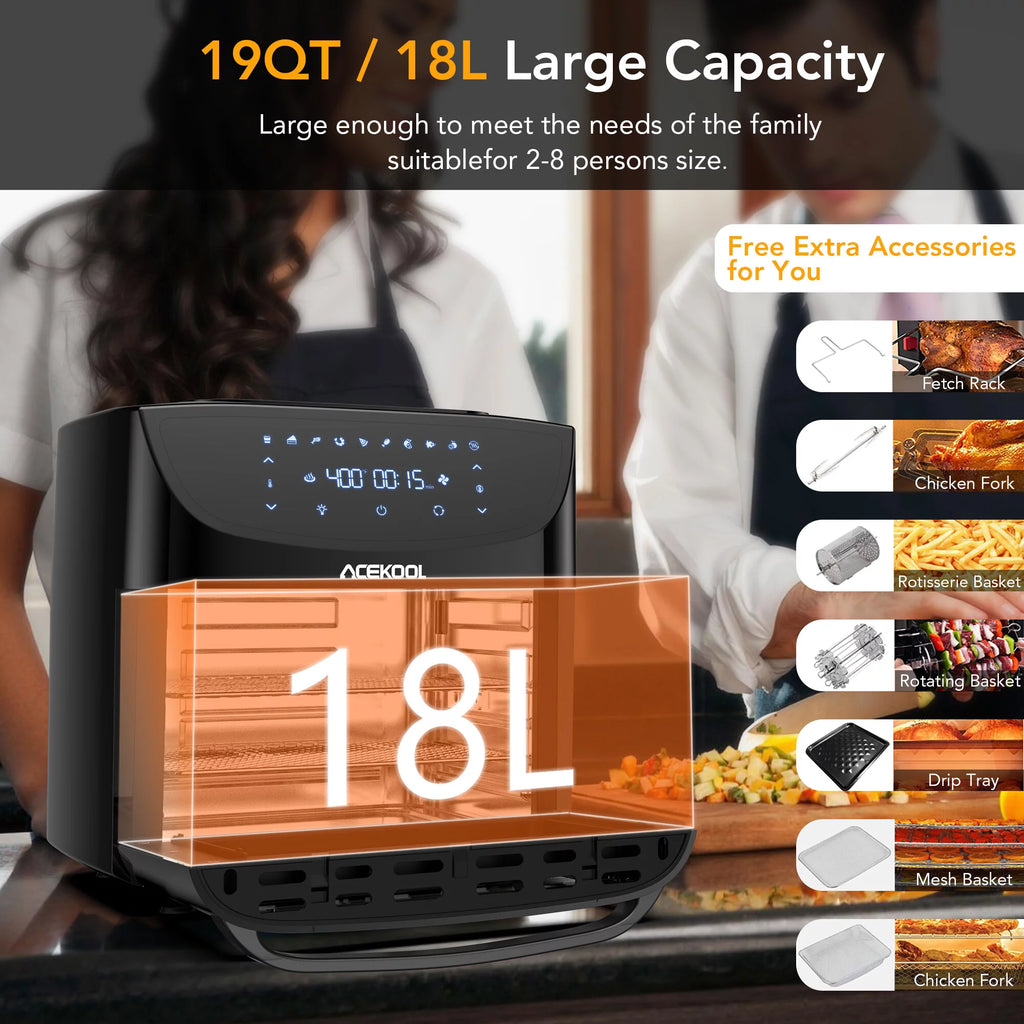 19 Qt 1800 W 10-in-1 Digital Air Fryer Oven D5267