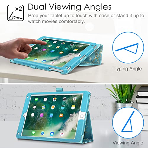 Emerald Marble Vegan Leather Stand Cover for 9.7 Inch iPad J559