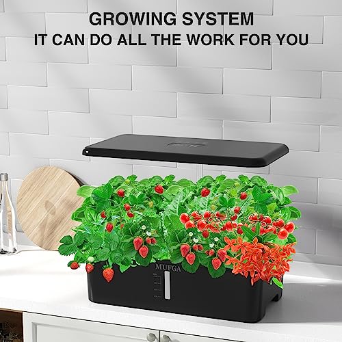 18 Pods Indoor Hydroponic Growing System with LED Grow Light, Black G997692