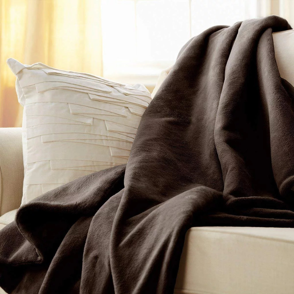 Microplush Heated Throw, Walnut L8052