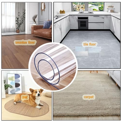 Clear PVC Desk Floor Mat for Carpet 0.06" Thick Q387725