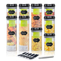 9 PCs Clear Food Storage Containers Set with Black Lid V373