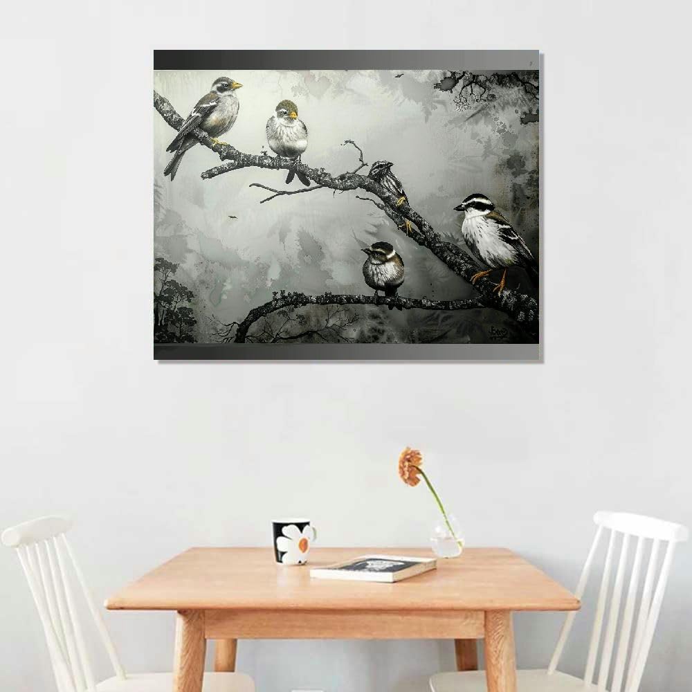 Black and White Bird Canvas Wall Art 20"x16" X72365