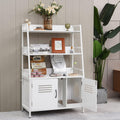 White Wooden Cat Litter Box Enclosure with 2 Doors B37425