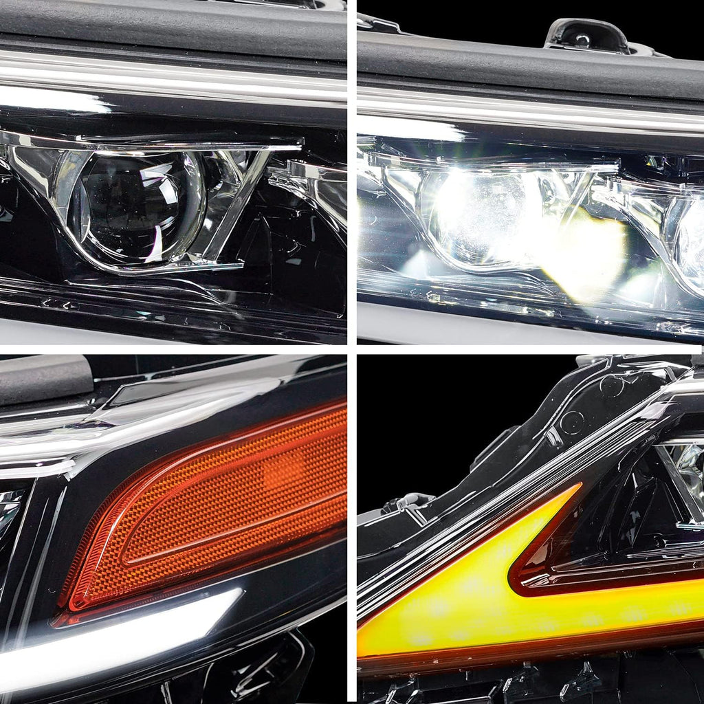 Full LED Projector Headlamp with Sequential Turn Signal DRL for Camry 2018 2019 2020 2021, A Pair Z371