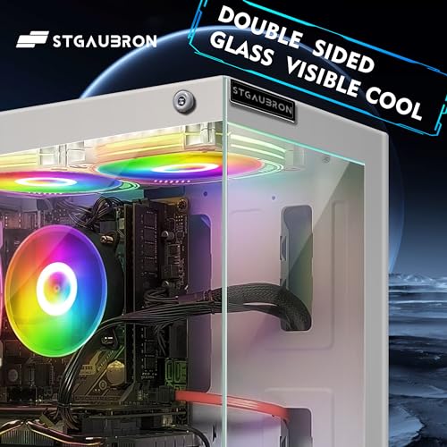 Gaming Desktop PC, Radeon RX 580 16G GDDR5, Intel Core i7-6700 up to 4.0G, 32G DDR4, 2T SSD, 600M WiFi, BT 5.0, RGB Fan x 3, RGB Keyboard & Mouse, RGB Mouse Pad, RGB BT Sound Bar, W10H64 W25729