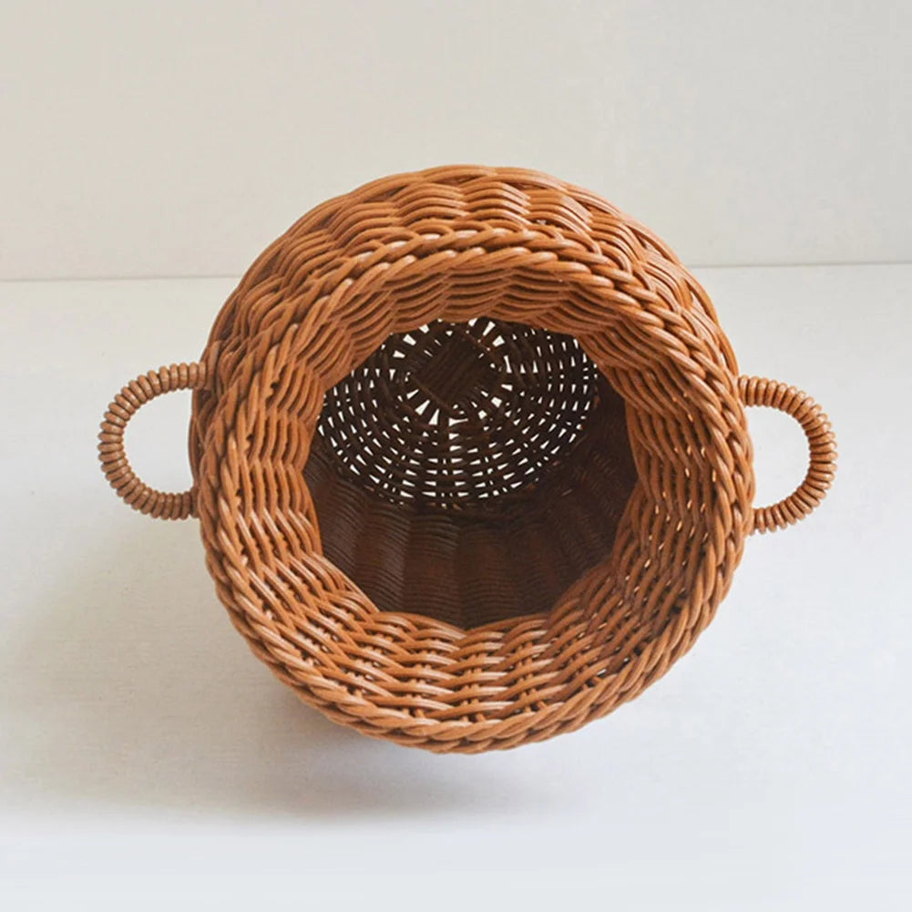 Imitation Rattan Woven Vase Tabletop Decoration Flower Pot U612