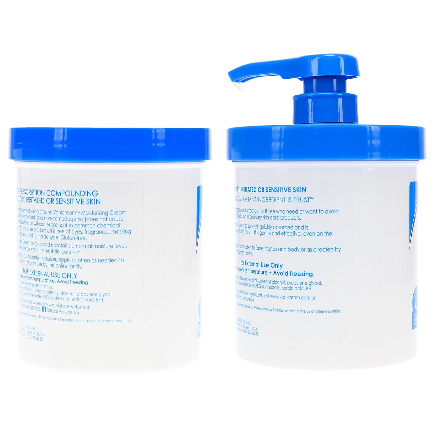 Moisturizing Skin Cream with Pump Dispenser Plus Bonus Jar Combo Pack, 1 Pound Each N4108