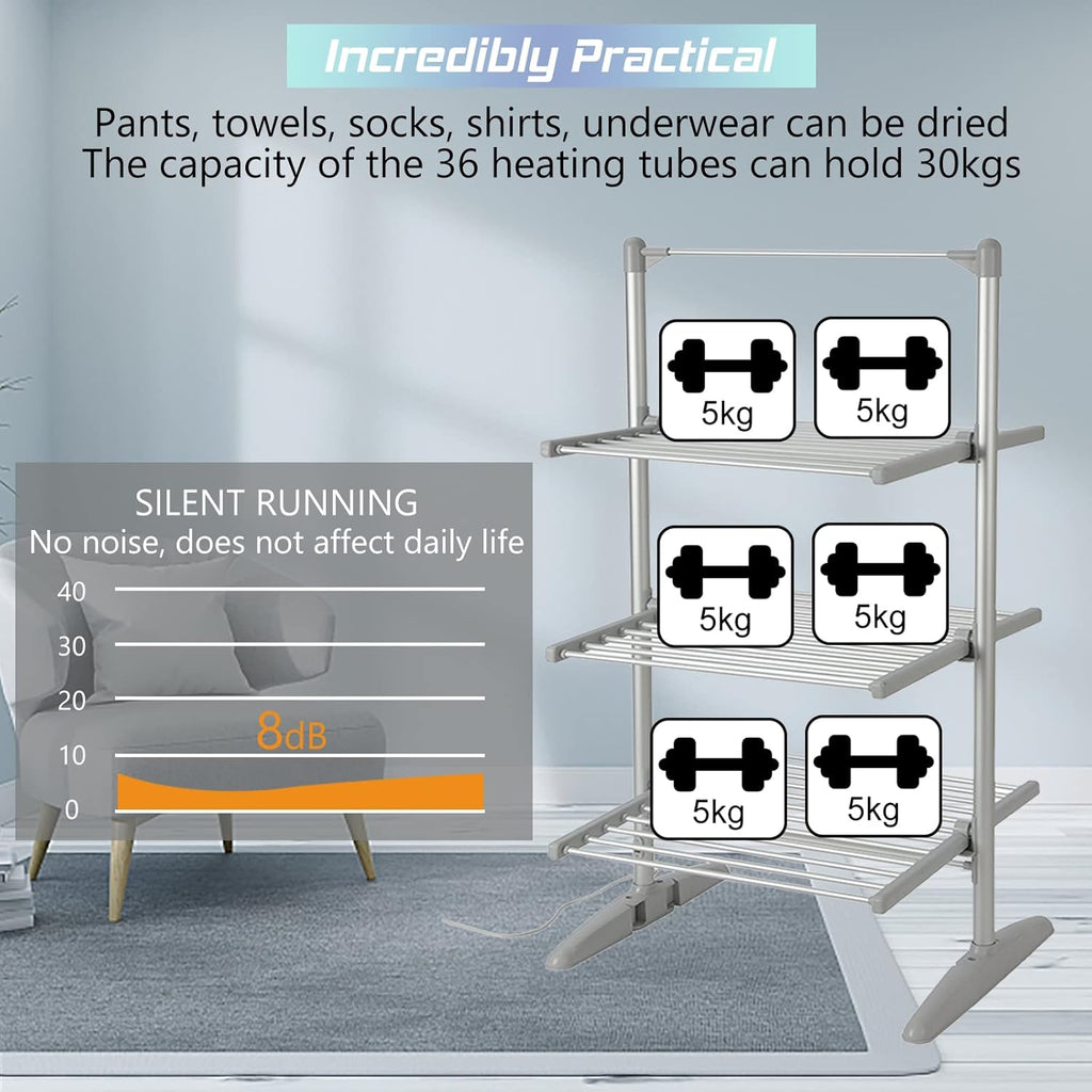 Heated Folding Electric Clothes Drying Rack A371