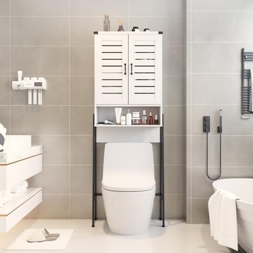 White 2-Door Over Toilet Storage Cabinet E55523