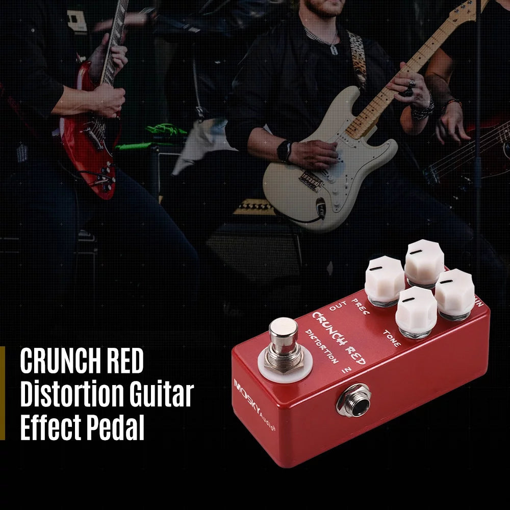 CRUNCH RED Distortion Guitar Effect Pedal X4693